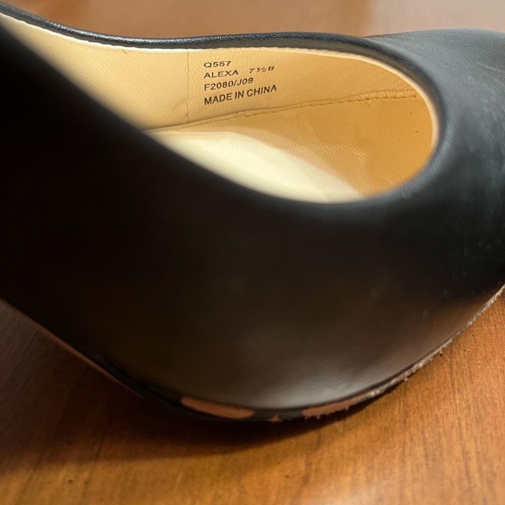 Coach Black Leather Platform Pumps with Tan Accent - Picture 3 of 6